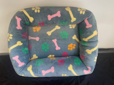 Kuschelbett - Supermini  Pfote bunt55x40 cm außen